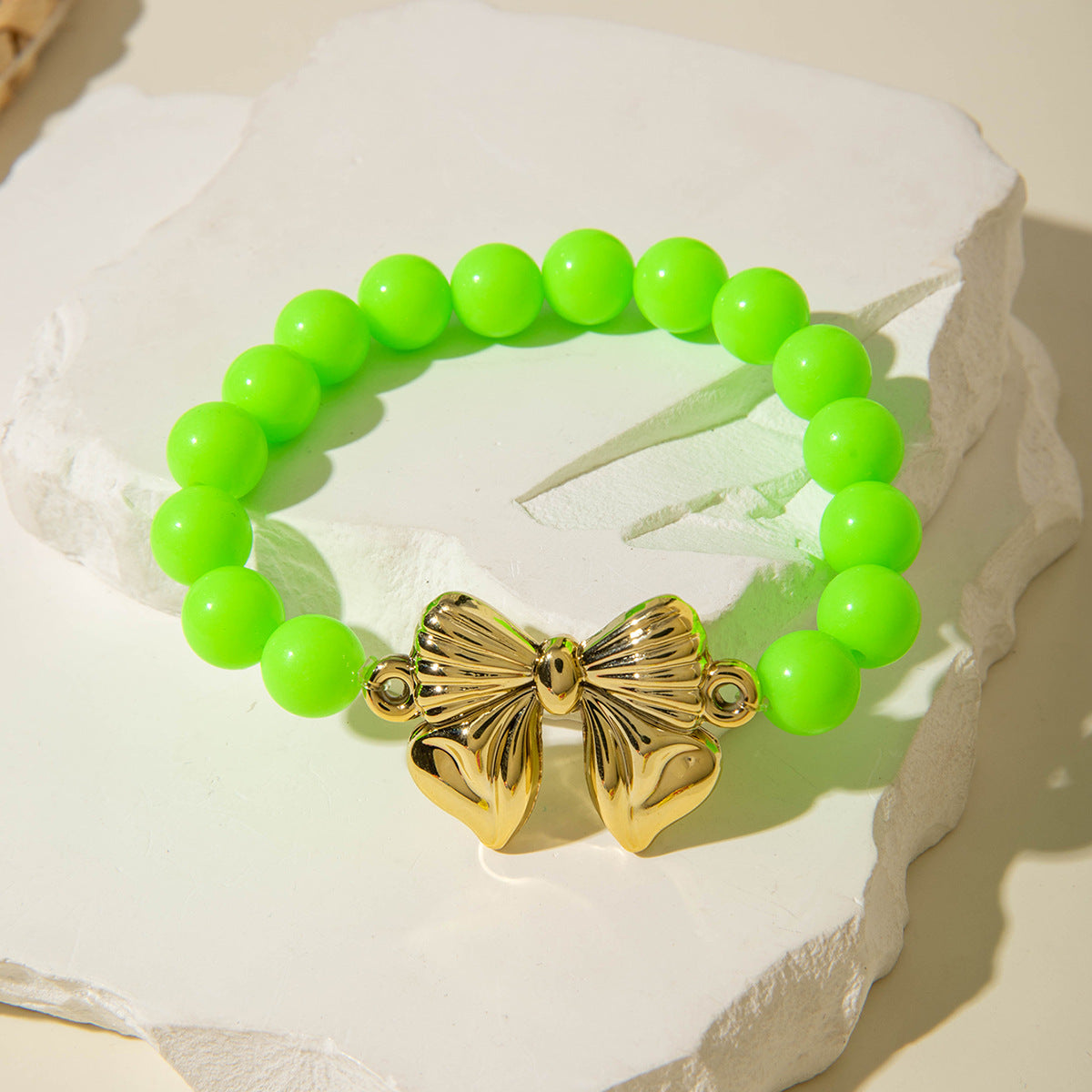 Wholesale 10pcs Summer Dopamine Colorful Bow Acrylic Bracelet