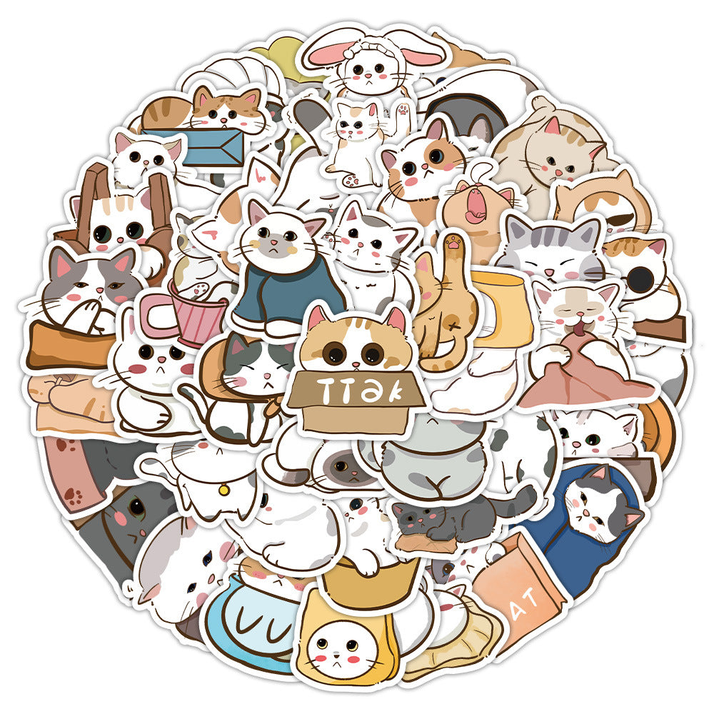 Wholesale 100 Cartoon Cute Kittens and Puppies Waterproof Vinyl Stickers
