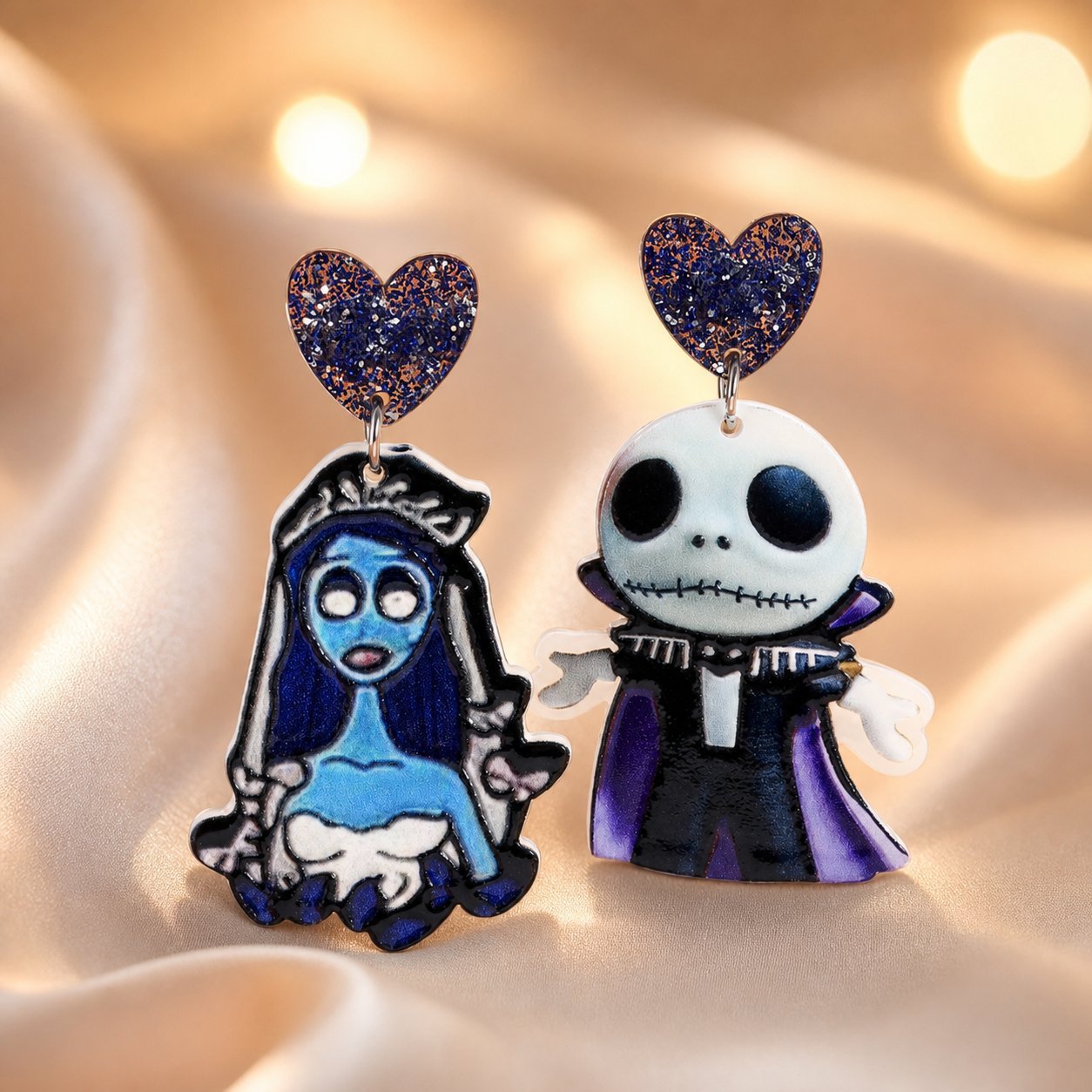 Wholesale Trendy  Zombie Ghost Irregular Earrings Alloy Rhinestone Party Jewelry Accessory