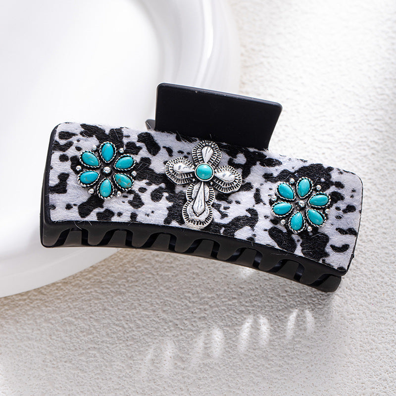 Wholesale Bohemian turquoise western style clip leather clip