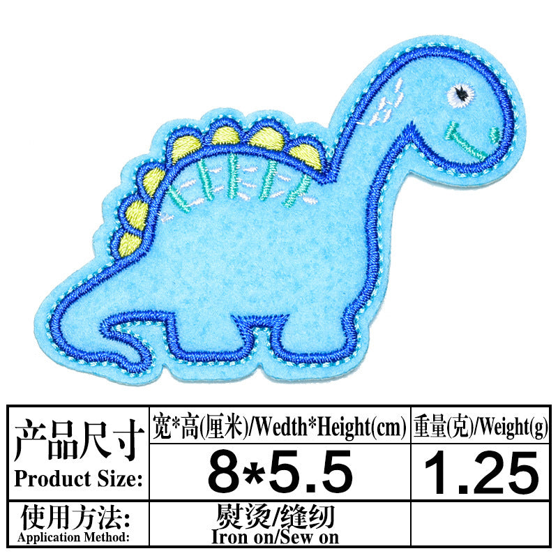 Wholesale Trendy Embroidered Fabric Patches 12 Pack Dinosaur Cartoon Animal Sew On Clothing Decorative DIY Patches For Resale