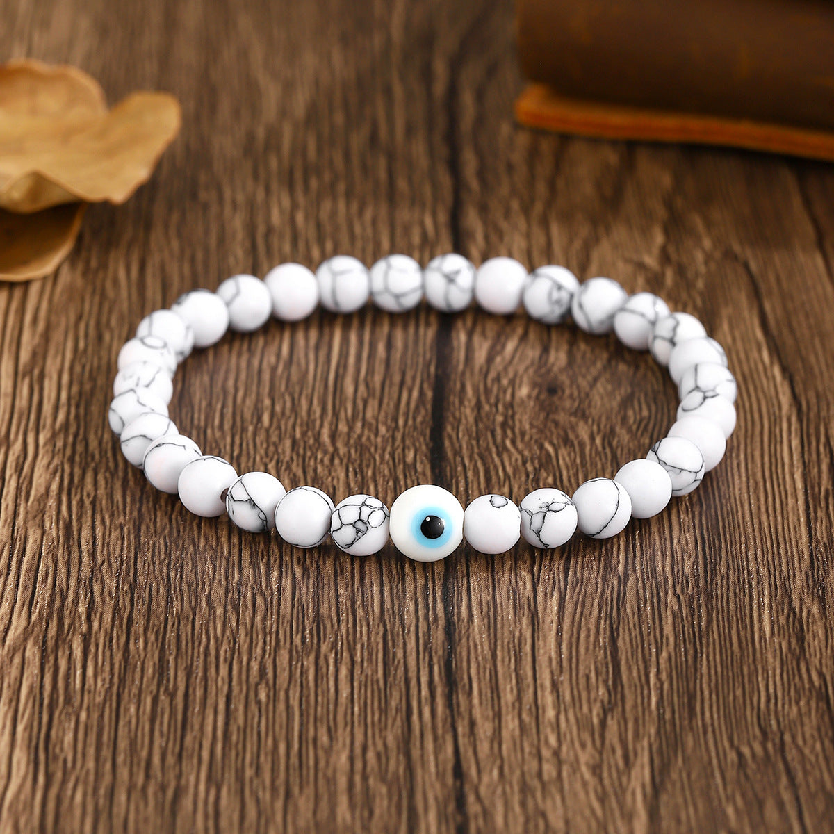 Wholesale White turquoise volcanic stone bracelet
