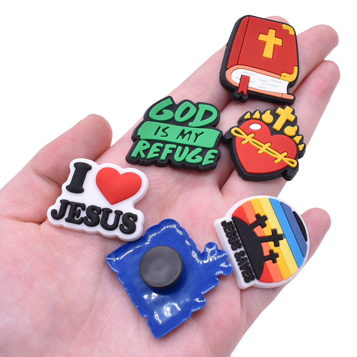 Wholesale PVC Random 100pcs God Religious Hole Shoes, Shoe Buckles DIY Decoration