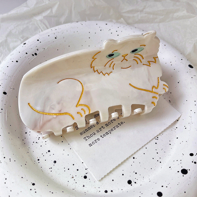 Wholesale Tortoiseshell Siamese Orange Cat Acetate Hairpin Catch