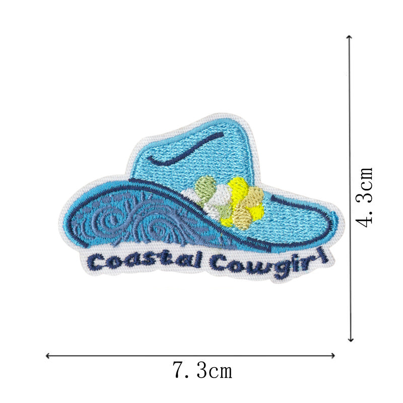 Wholesale Wave Beach Embroidery Surfing Girl Embroidery DIY Patches