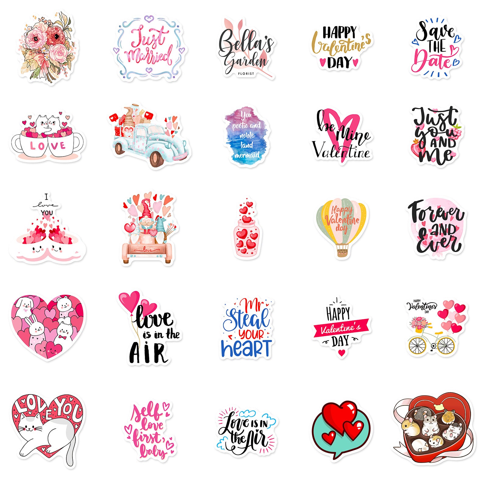 Wholesale 50pcs Valentine' s Day LOVE Love Romantic Confession Stickers