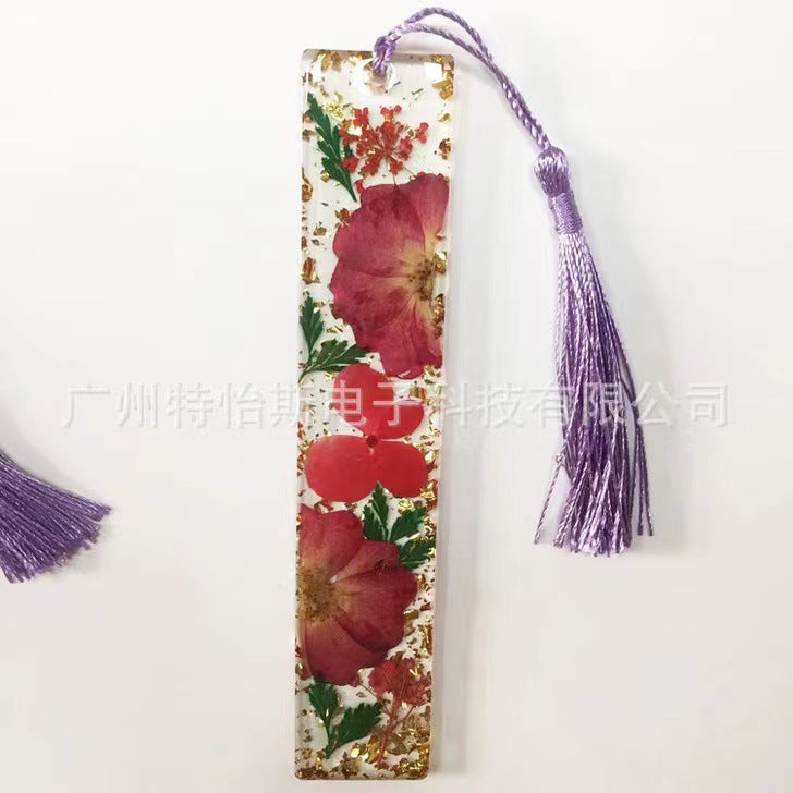 Wholesale Creative Real Flower Daisy Epoxy Transparent Tassel Dried Flower DIY Bookmark