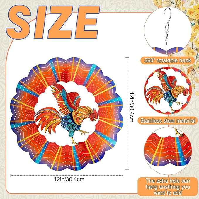 Wholesale animal wind-turning ornaments outdoor 3D rotating wind chimes