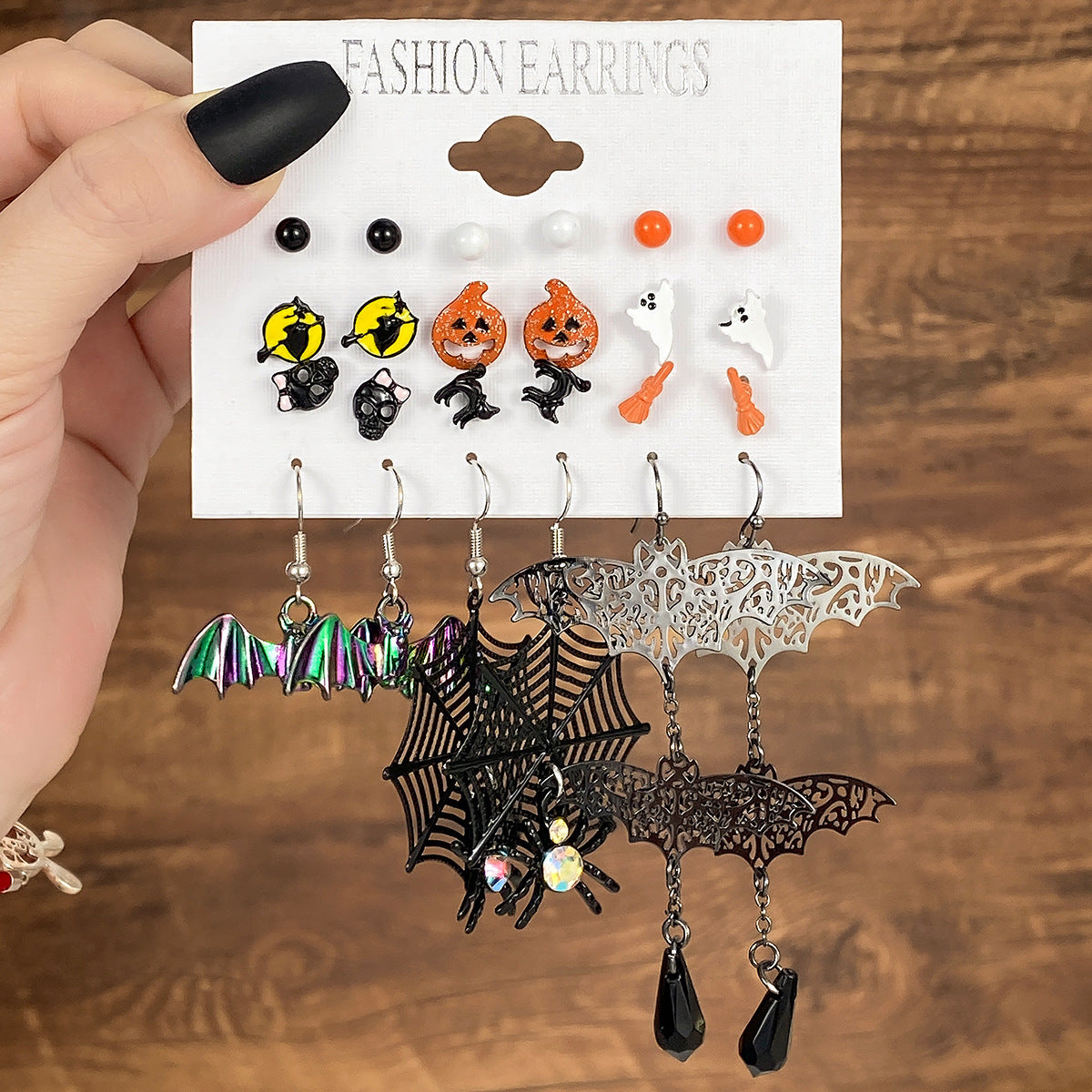 Wholesale Oil Drop Halloween Earrings Set