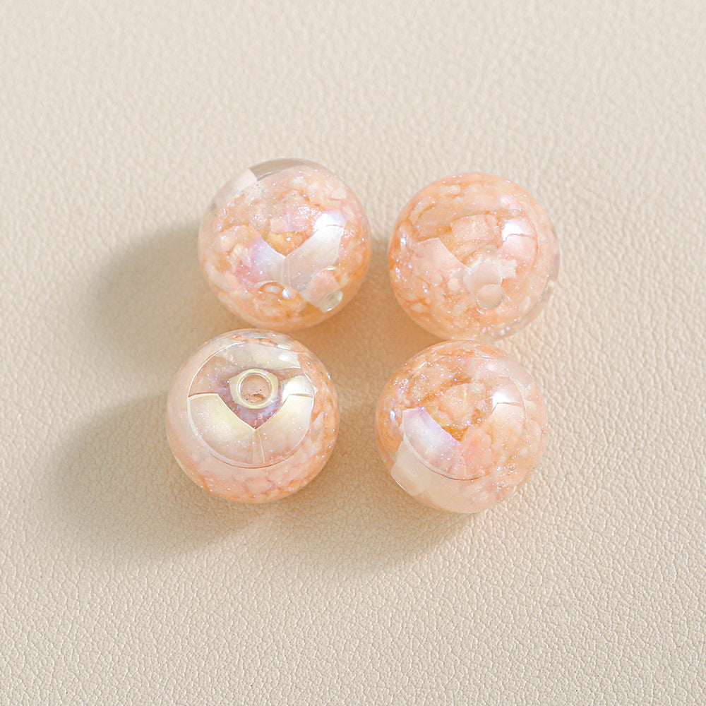 Wholesale 20pcs Luminous colored glass brocade Acrylic Beads