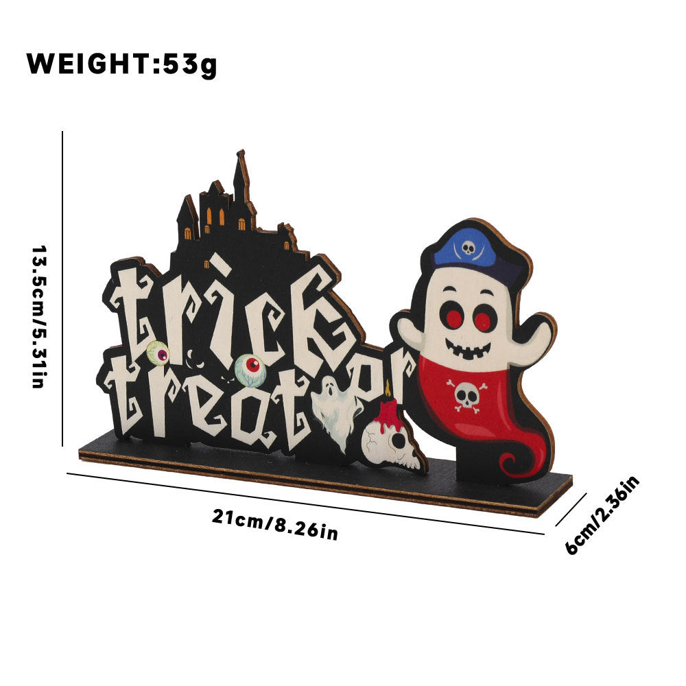 Wholesale Halloween Bar Party Atmosphere Scene with Wooden Table Ornaments