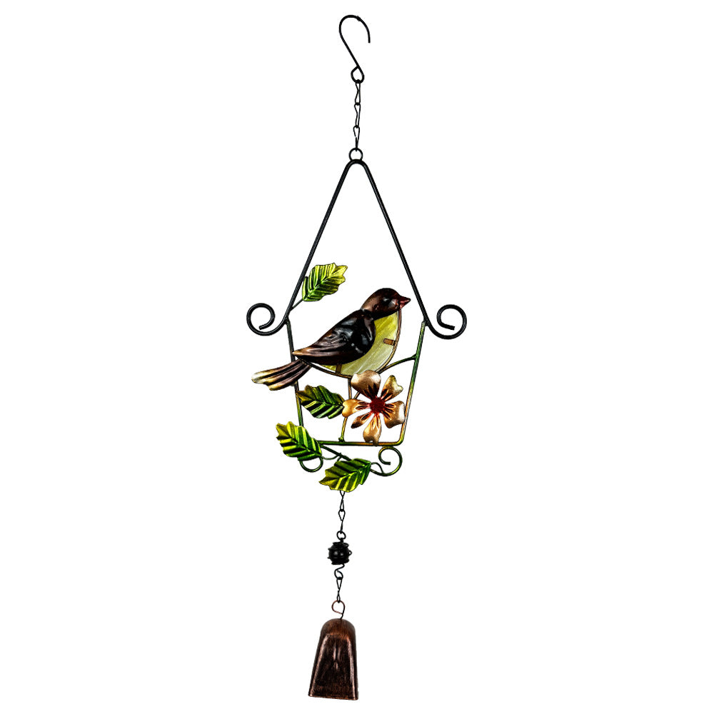 Wholesale  iron bird glass handicraft bird cage wind chime