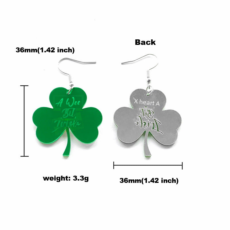 Wholesale Green Clover Leaf Earrings