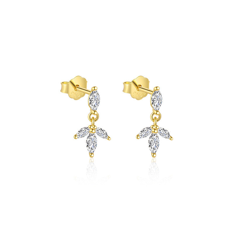 Wholesale Geometric Water Drop Zircon Earrings Ear Studs