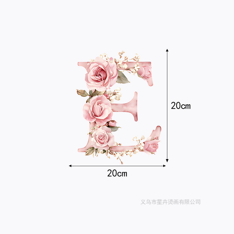 Wholesale 10pcs 26 letter flower branches and leaves UV DTF Ready to Press Transfers Wraps