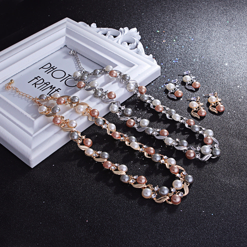 Wholesale Pearl Necklace Earring Set