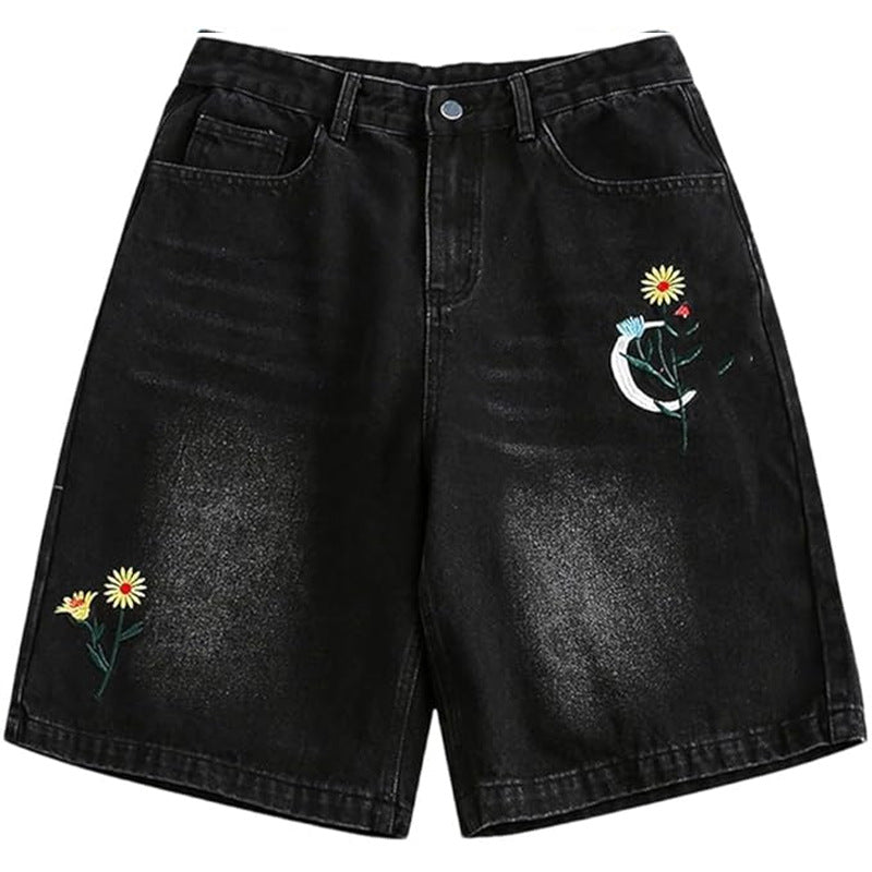 Wholesale High Waist Denim Loose Jeans Casual Wide Leg Shorts Women