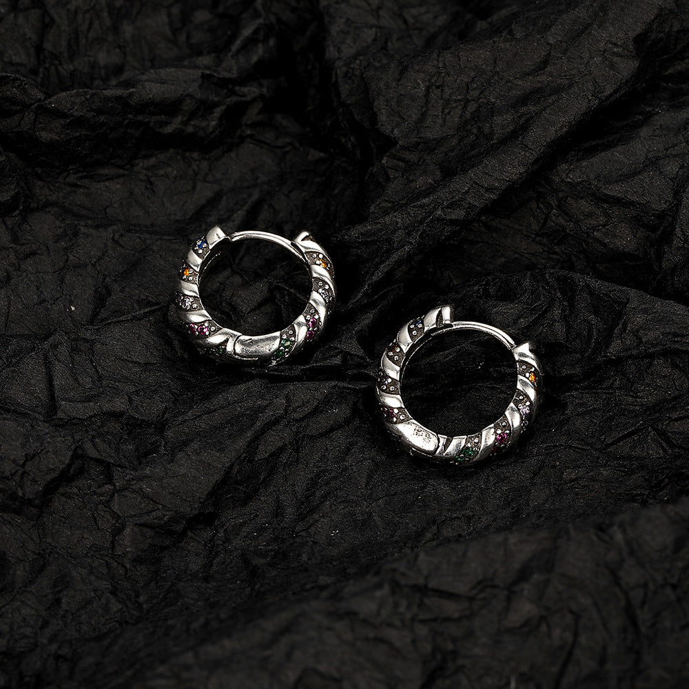 Wholesale Rainbow Zircon Copper Earrings