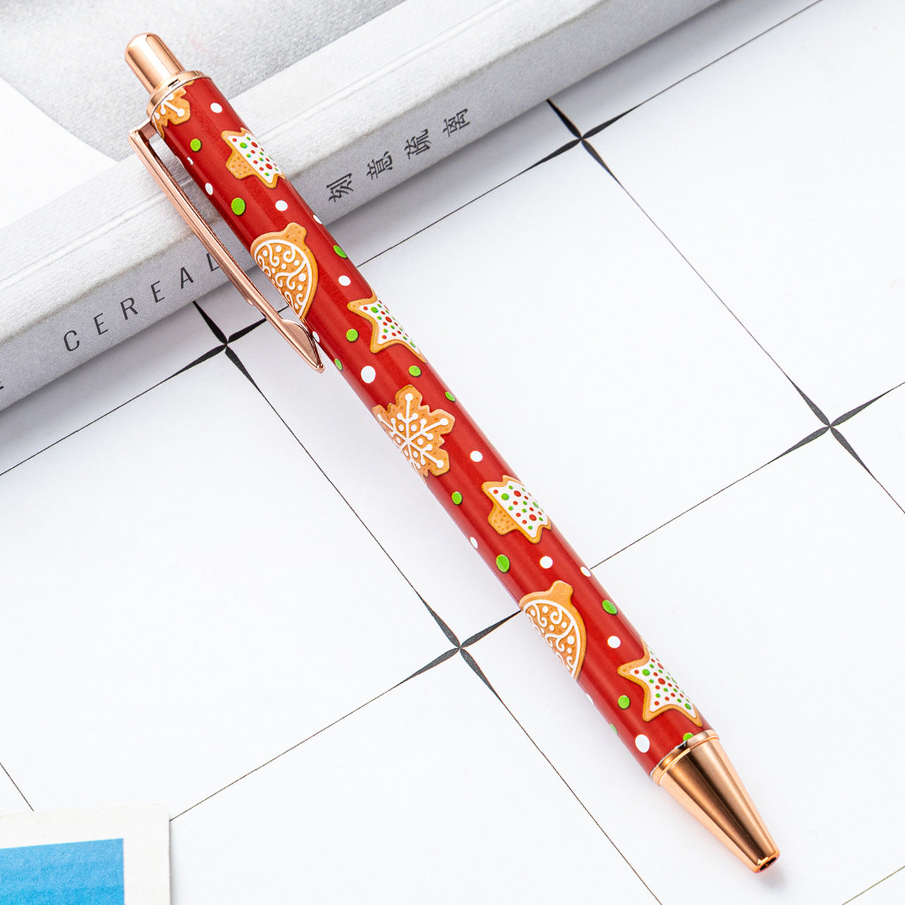 Wholesale 2pcs Pens Cartoon Creative Christmas Series Push Ballpoint Pen