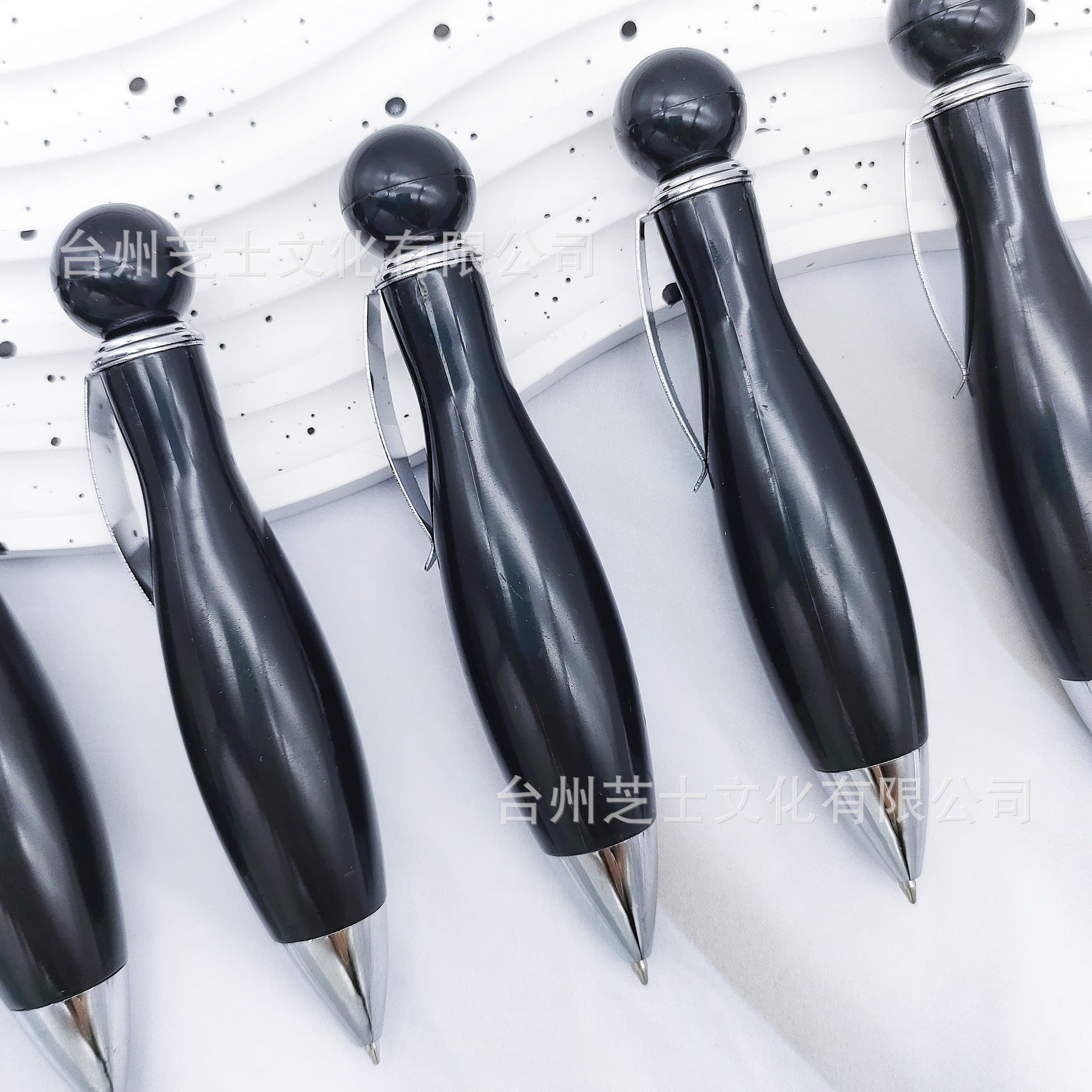 Wholesale 10pcs Multicolor Bowling Ballpoint Pen Cute Spot Print Flower Film Chubby