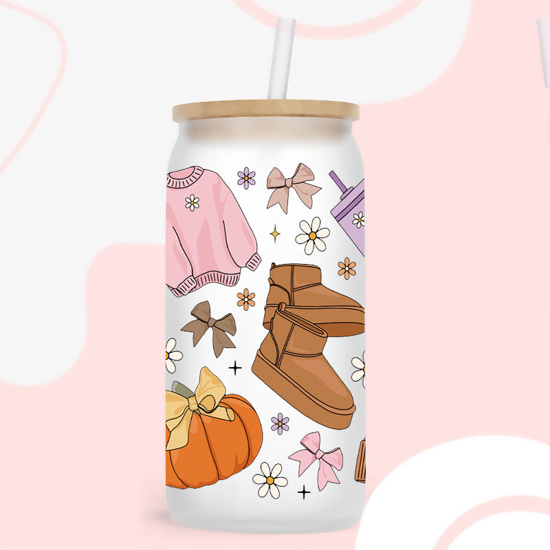 Wholesale  Pumpkin animal harvest  16oz Cup UV DTF Wraps