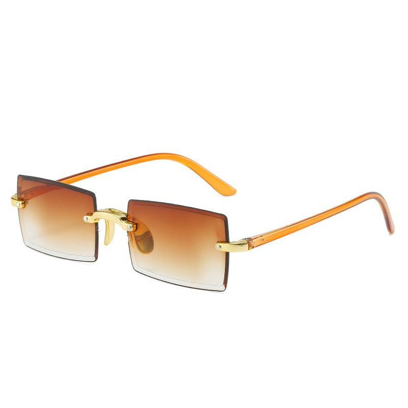 Wholesale PC Frameless Cut Edge Square Gradient Sunglasses