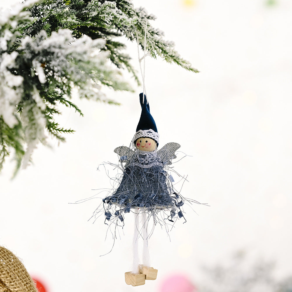 Wholesale Christmas Decoration Supplies Plush Girl Hanging Leg Pendant