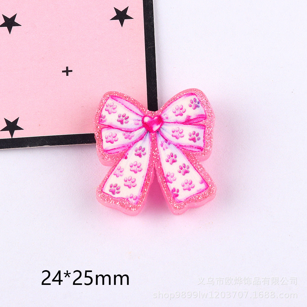 Wholesale 10pcs Straight Hole Medical Bow DIY Acrylic Handmade Beads