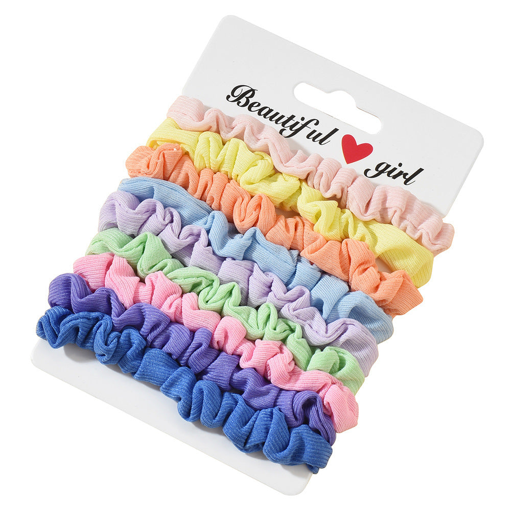 Wholesale High Elastic Pleated Fresh Candy Color Hair Rope