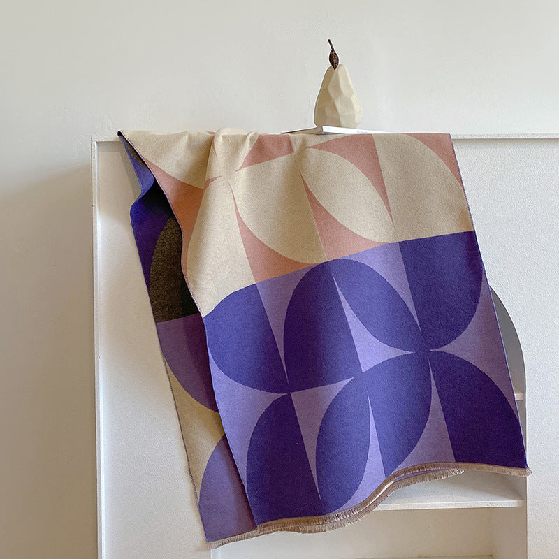 Wholesale Autumn and Winter Imitation Cashmere Thickened Warm and Cold-proof Double-sided Scarf