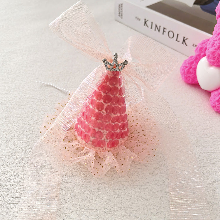 Wholesale  Mesh Ribbon Rhinestone Party Birthday Hat Hair Clip Christmas Headwear Holiday