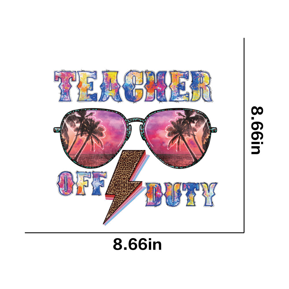Wholesale Teacher's Day Pencil Rainbow UV DTF Ready to Press Transfers Wraps