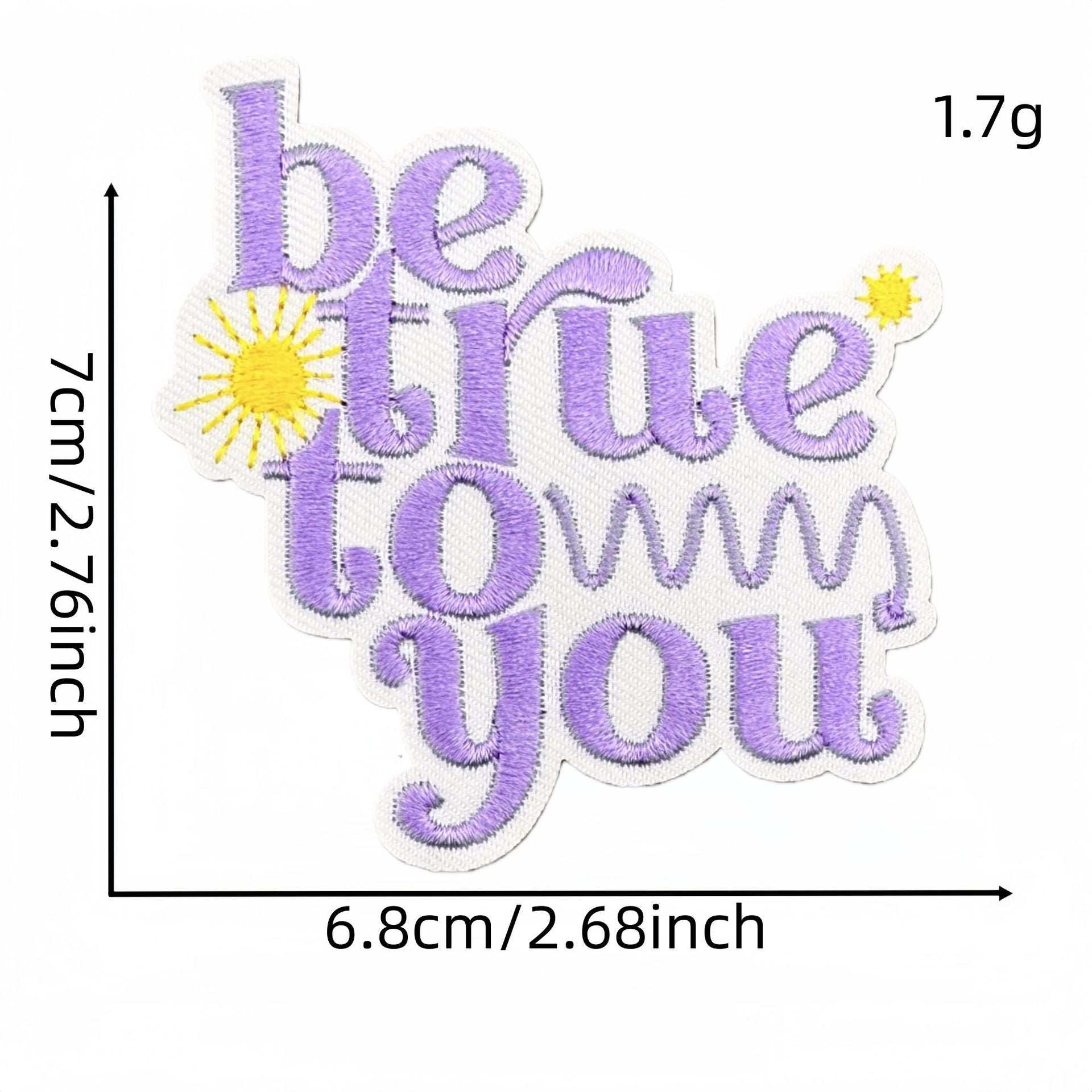 Wholesale Purple Graffiti Inspirational Embroidered Patch Iron On Applique For Clothing Bags DIY Craft