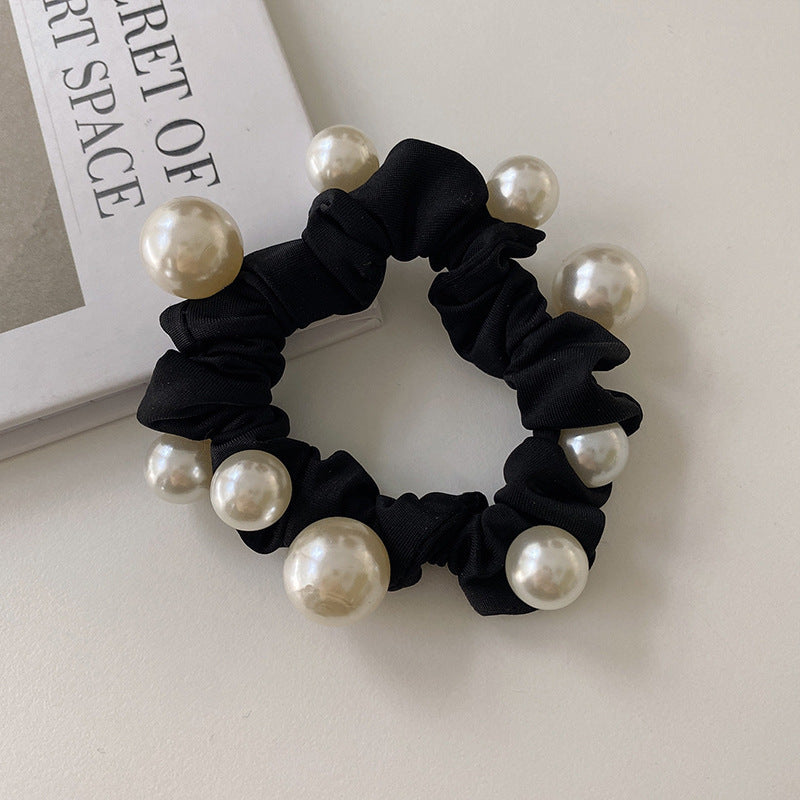 Wholesale Sweet Bow Thousand Gold Hair Ring Lace Double Gentle Rubber Tendon Fashion Embroidered Vintage Hair Rope Elegant