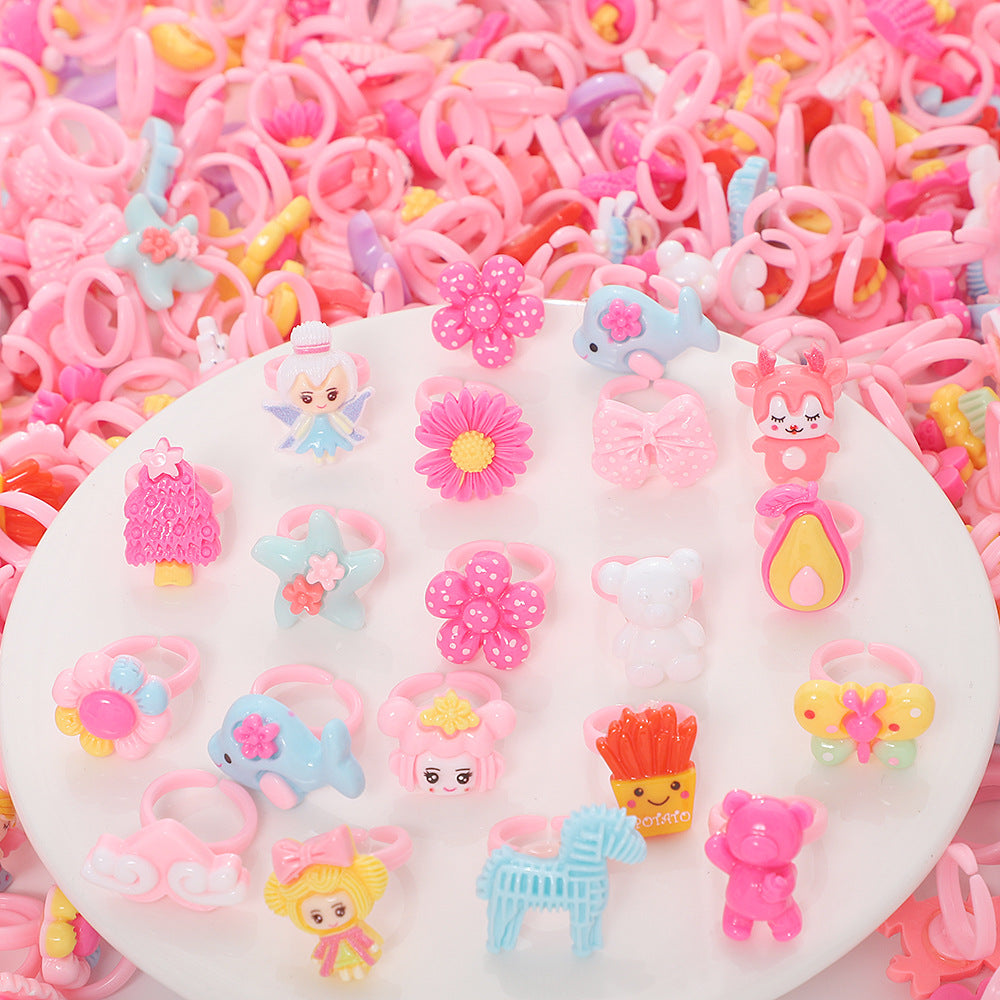 Wholesale 10pcs Kids Girls Cute Jewelry Cartoon Princess Accessories Kids Baby Rings