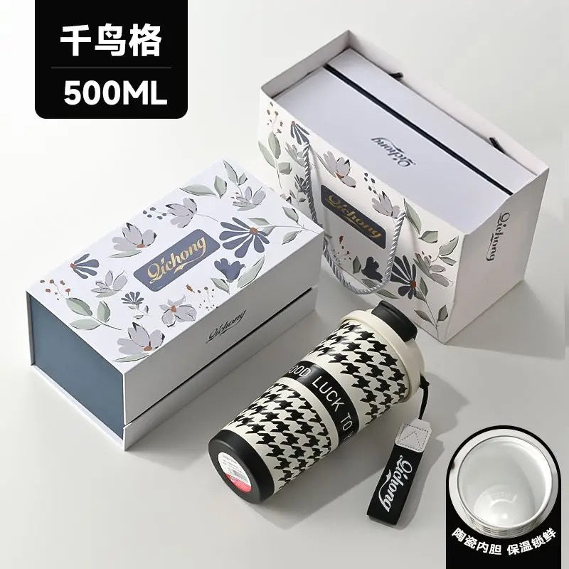 Wholesale Double drink cold ice bully thermos cup girls high color value with straw tea separation students portable tea cup