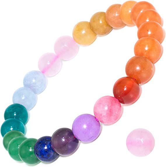 Wholesale 8mm Natural Gemstone Tiger Eye Stone Turquoise Handmade Beaded Elastic Cord Bracelet