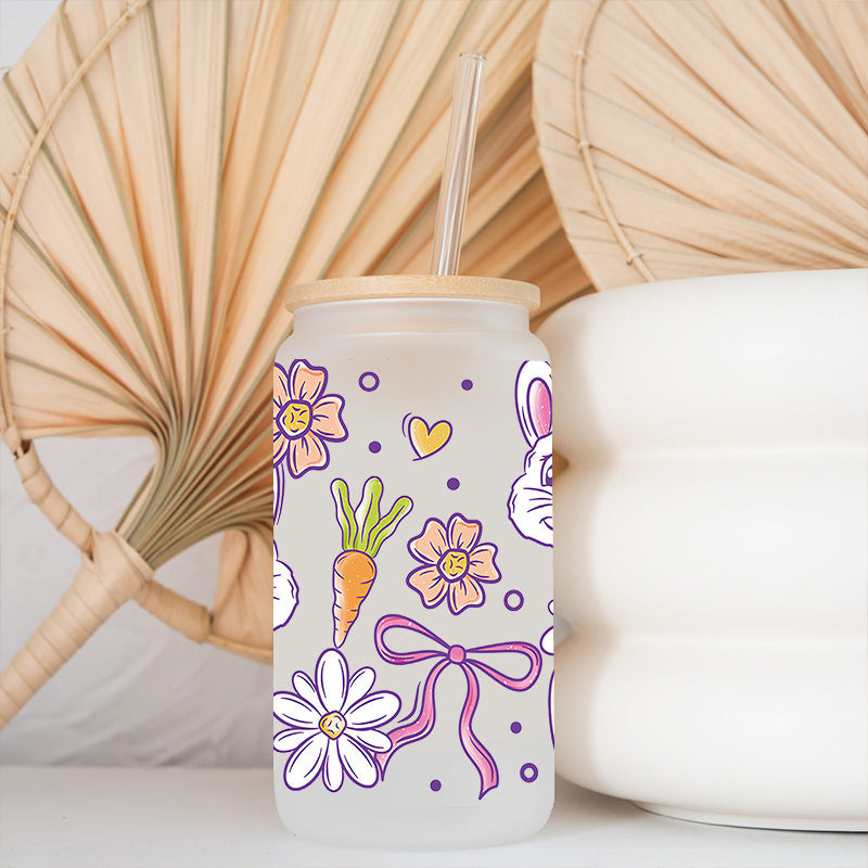Wholesale UV transfer sticker for glass cups crystal label crystal sticker 16OZ UV DTF WRAPS