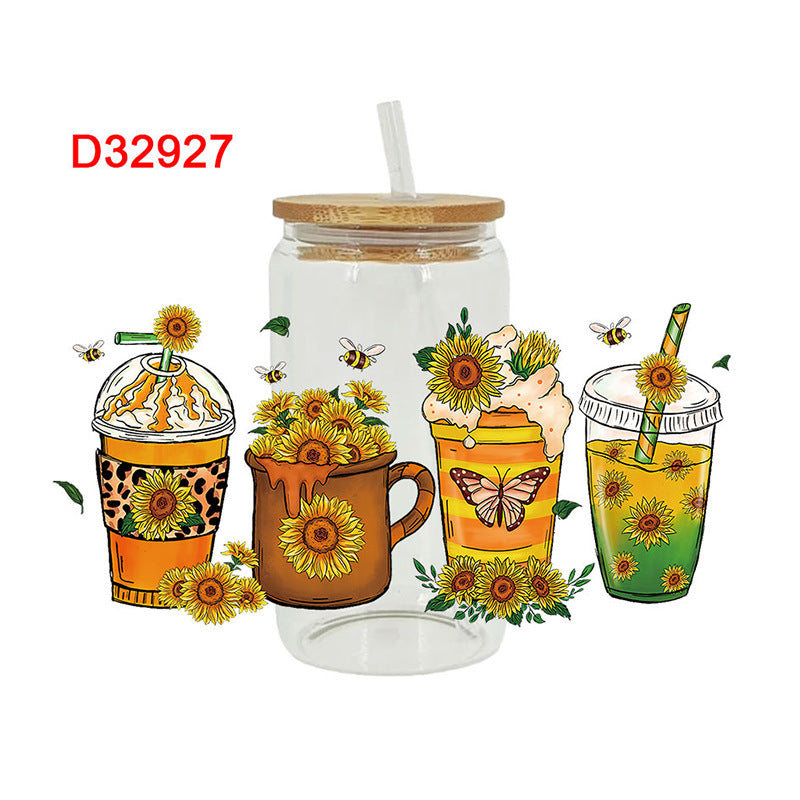 Wholesale Autumn style  16oz Cup UV DTF Wraps