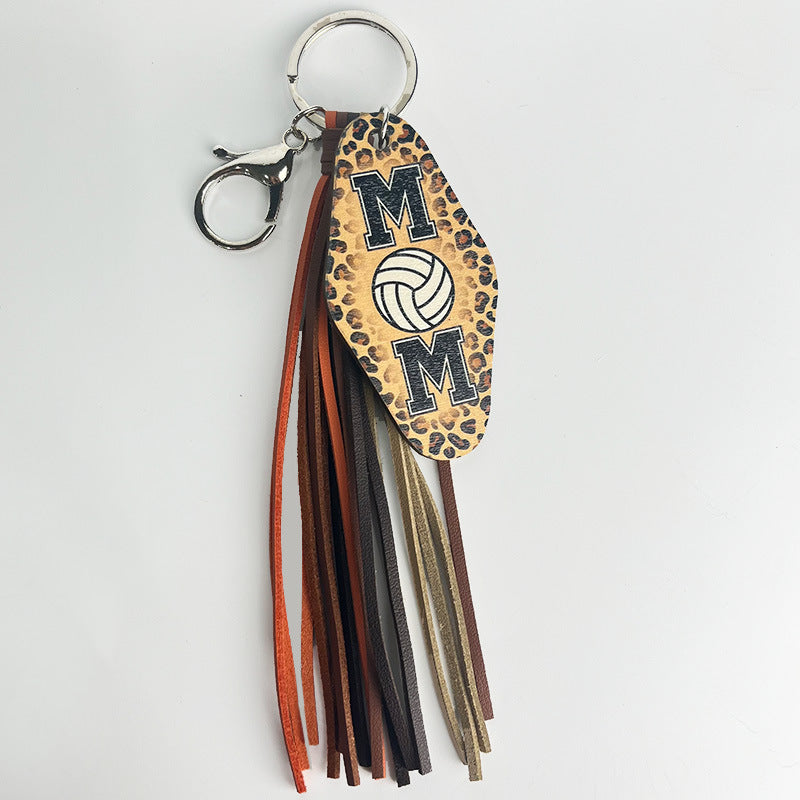 Wholesale Mother's Day Sports Baseball Football Western Tassel Keychain