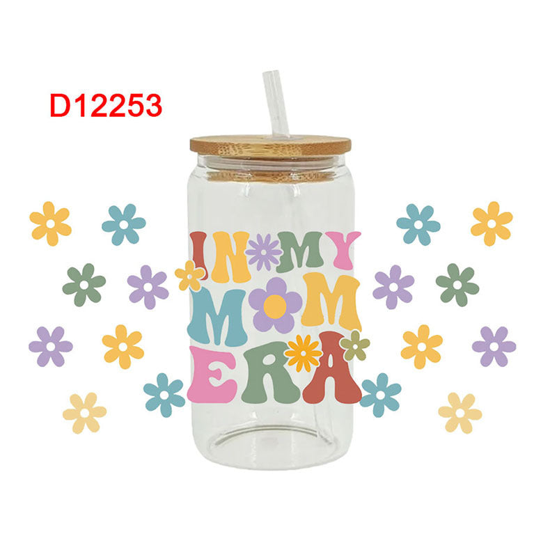 Wholesale Love Pattern Mother's Day 16oz Cup UV DTF Wraps