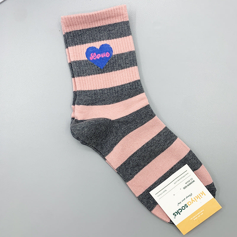 Wholesale Love Combination Women's Mid-tube Cotton Socks