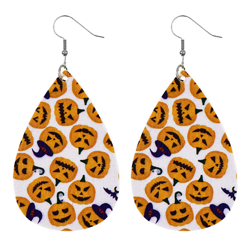 Wholesale Bat Elf Water Drop  Leather Earrings