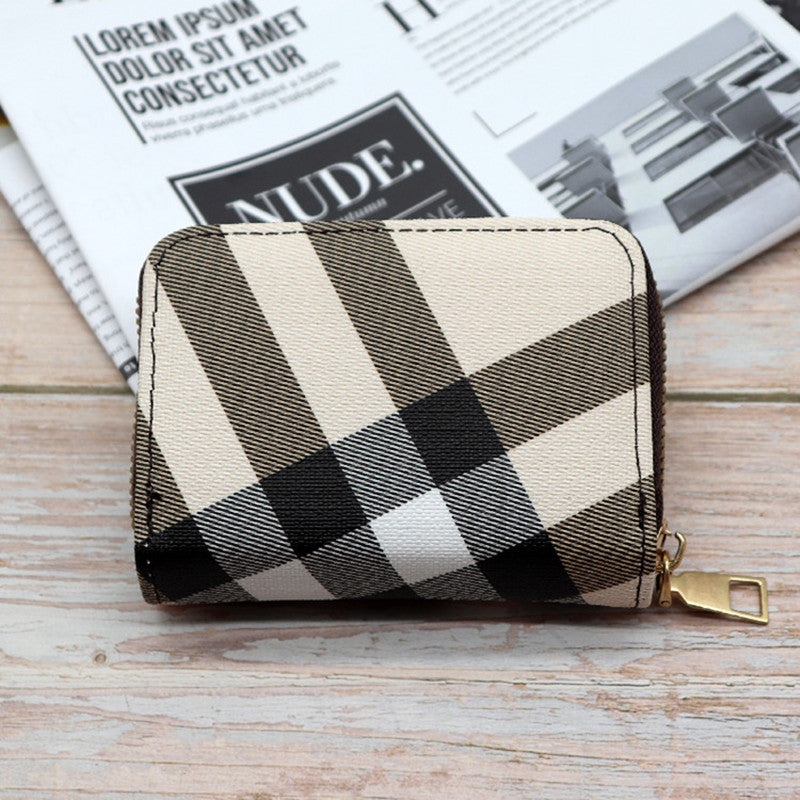 Wholesale women' s large capacity striped accordion card holder