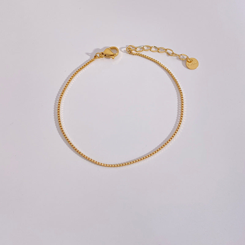 Wholesale Simple and Exquisite Plain Chain Flat Snake Chain Paper Clips Stainless Steel Bracelet