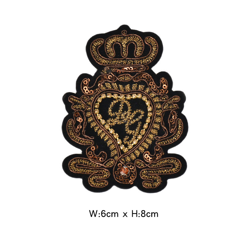 Wholesale Stylish Western College Embroidered Patches With Silver Bee And Lion Designs Acrylic Badges For Suits And School Uniforms