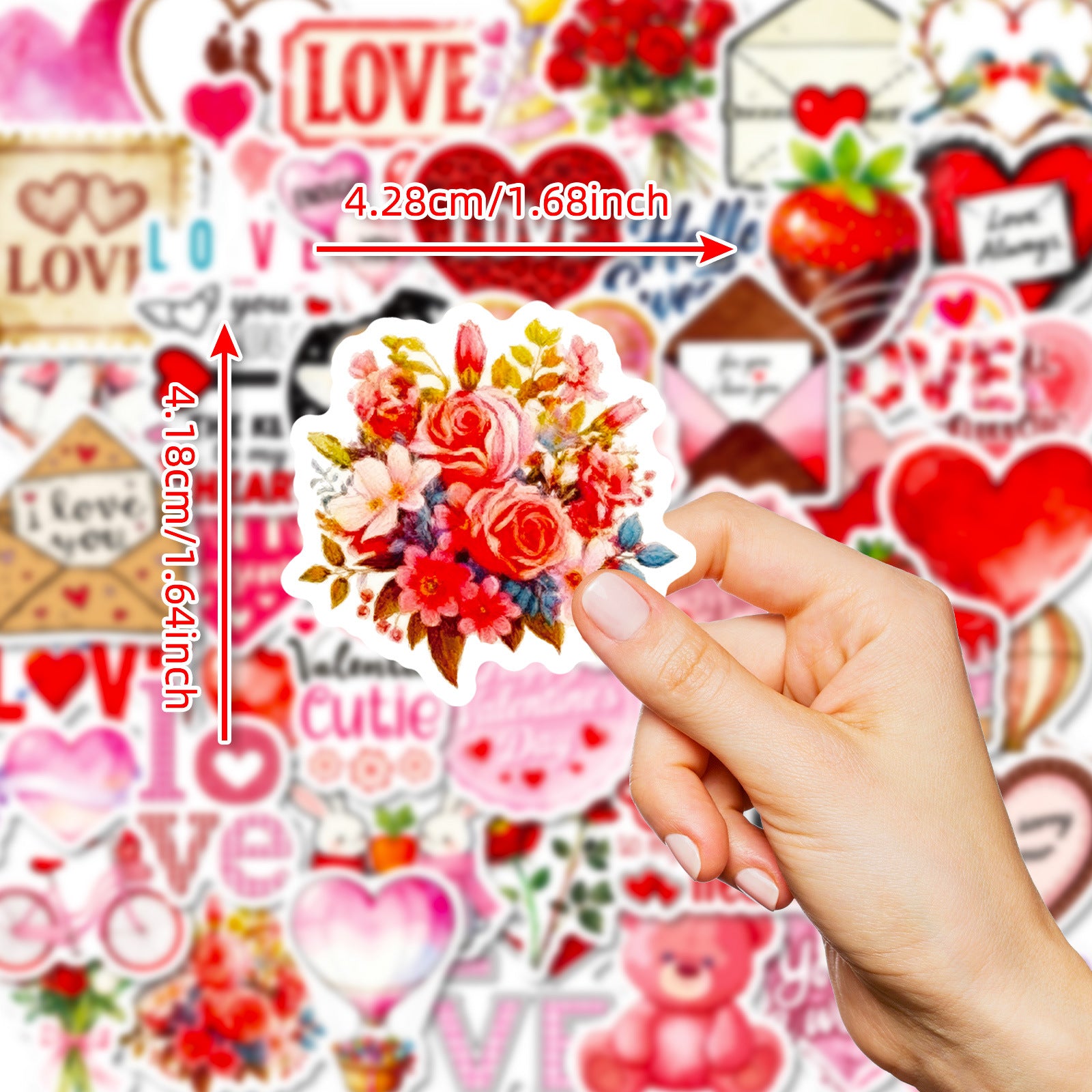 Wholesale 56pcs Valentine' s Day series graffiti stickers