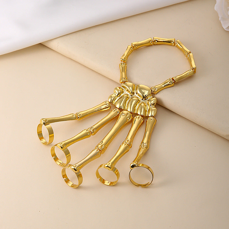 Wholesale Metal Skeleton Skull Mittens Bracelet