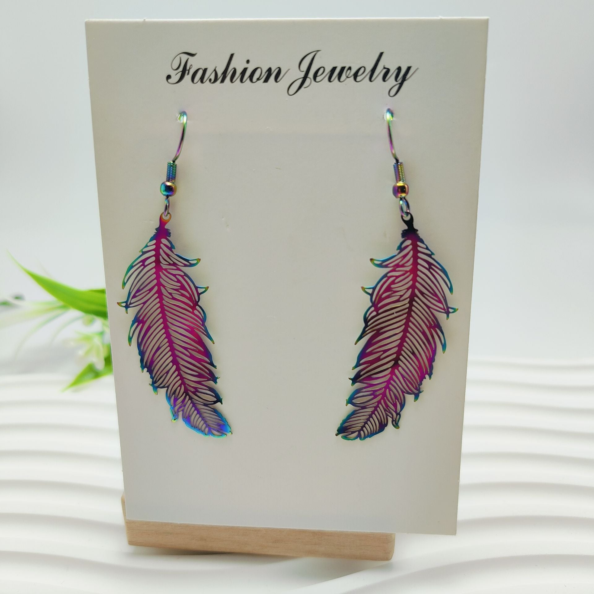 Wholesale Hot Selling Leaf Computer Piece Ear Creative Atmosphere Niche Drop Earrings