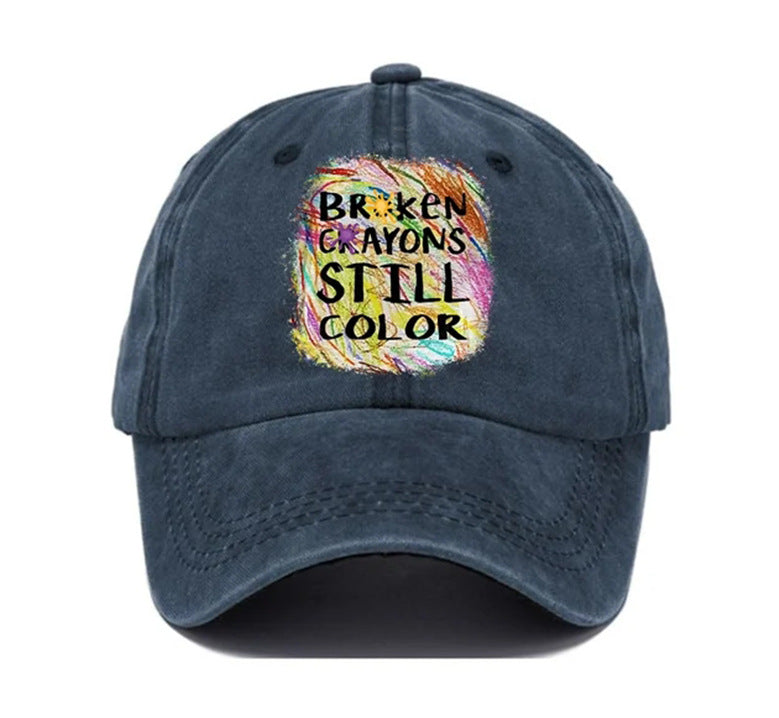 Wholesale Distressed Washed Cotton Distressed Printed Soft-capped Baseball Cap